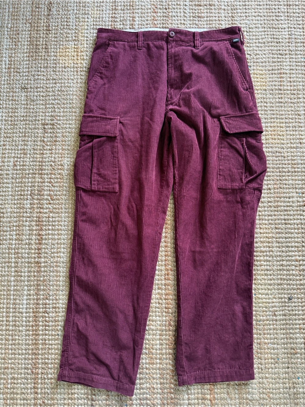 Vans Burgundy Corduroy Cargo Pants | Size 34